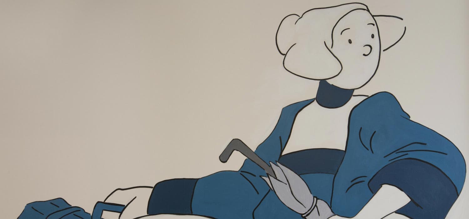 Fresque murale peinte dans la salle de la crêperie Crampous Mad